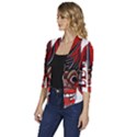 Devil2 Women s Draped Front 3/4 Sleeve Shawl Collar Jacket View2