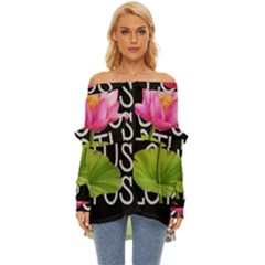 Lotus2 Off Shoulder Chiffon Pocket Shirt