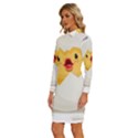 Cute Chick Long Sleeve Shirt Collar Bodycon Dress View2