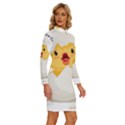 Cute Chick Long Sleeve Shirt Collar Bodycon Dress View3