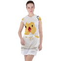 Cute Chick Drawstring Hooded Dress View1