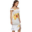 Cute Chick Off Shoulder Ruffle Split Hem Bodycon Dress View3