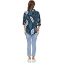 Pattern Flower Texture Women s Quarter Sleeve Pocket Shirt View4