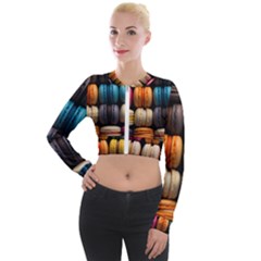 Macaroon Sweet Treat Long Sleeve Cropped Velvet Jacket