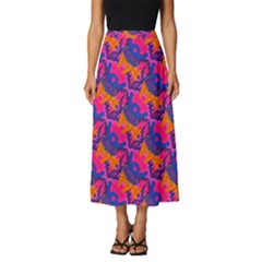 Purple Design Scrapbooking Blue Classic Midi Chiffon Skirt
