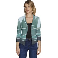 Mountains Wall Print Boho Art Women s Casual 3/4 Sleeve Spring Jacket