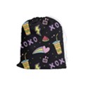 Cute-girl-things-seamless-background Drawstring Pouch (Large) View1