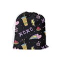 Cute-girl-things-seamless-background Drawstring Pouch (Large) View2
