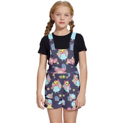 Owl-stars-pattern-background Kids  Short Overalls