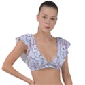 Seamless-pattern-with-cute-rabbit-character Plunge Frill Sleeve Bikini Top View1