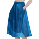 Abstract-classic-blue-background A-Line Full Circle Midi Skirt With Pocket View2