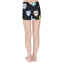 Cute-owl-doodles-with-moon-star-seamless-pattern Kids  Sports Shorts View2