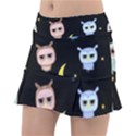 Cute-owl-doodles-with-moon-star-seamless-pattern Classic Tennis Skirt View1