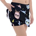 Cute-owl-doodles-with-moon-star-seamless-pattern Classic Tennis Skirt View3