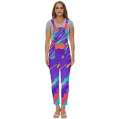 Multicolored-abstract-background Women s Pinafore Overalls Jumpsuit