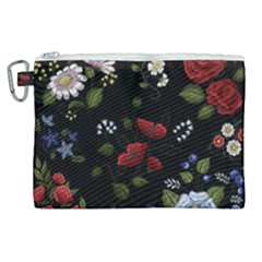 Floral-folk-fashion-ornamental-embroidery-pattern Canvas Cosmetic Bag (xl) by pakminggu