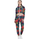 Leaves Pattern Seamless Cropped Zip Up Lounge Set View1