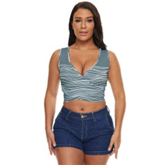 Sea Waves Moon Water Boho Women s Sleeveless Wrap Top