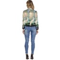 Sea Ocean Waves Lighthouse Nature Women s Long Sleeve Revers Collar Cropped Jacket View4