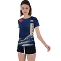 Lighthouse Lunar Eclipse Blood Moon Back Circle Cutout Sports T-Shirt View1