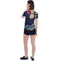 Lighthouse Lunar Eclipse Blood Moon Back Circle Cutout Sports T-Shirt View2