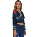 Lighthouse Lunar Eclipse Blood Moon Long Sleeve V-Neck Top View3
