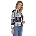 Chinese Zodiac Signs Star Women s Long Sleeve Revers Collar Cropped Jacket View3