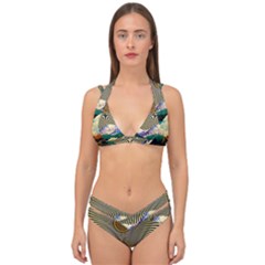 Surreal Art Psychadelic Mountain Double Strap Halter Bikini Set