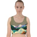 Surreal Art Psychadelic Mountain Velvet Racer Back Crop Top View1