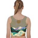 Surreal Art Psychadelic Mountain Velvet Racer Back Crop Top View2