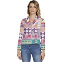 Abstract Shapes Colors Gradient Women s Long Sleeve Revers Collar Cropped Jacket View1