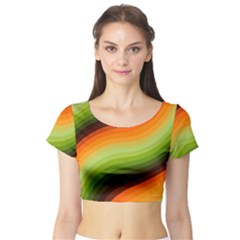 Swirl Abstract Twirl Wavy Wave Pattern Short Sleeve Crop Top