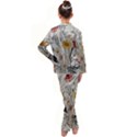 Woman Flower Pattern Kids  Satin Long Sleeve Pajamas Set View2