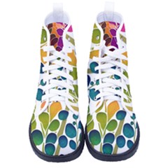 Plants Leaves Colorful Kid s High-top Canvas Sneakers