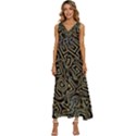 Pattern Abstract Runes Graphic V-Neck Sleeveless Loose Fit Overalls View1