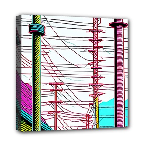 Poles Wires Mini Canvas 8  X 8  (stretched)