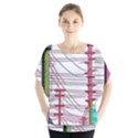 Poles Wires Batwing Chiffon Blouse View1