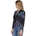 Vapor Wave Aesthetic Art Neon Asian Kanagawa Japanese Women s Long Sleeve Revers Collar Cropped Jacket View2