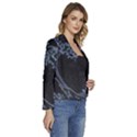 Vapor Wave Aesthetic Art Neon Asian Kanagawa Japanese Women s Long Sleeve Revers Collar Cropped Jacket View3