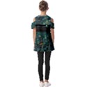 Night Black City Neon Sky Stars Moon Abstract Fold Over Open Sleeve Top View2