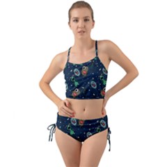 Monster Alien Pattern Seamless Background Mini Tank Bikini Set