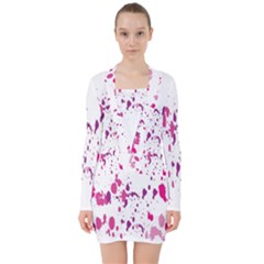 Blot-01  V-neck Bodycon Long Sleeve Dress