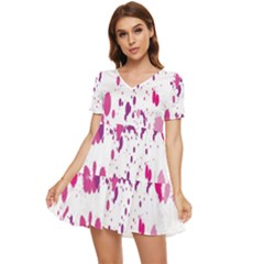Blot-01  Tiered Short Sleeve Babydoll Dress