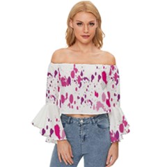Blot-01  Off Shoulder Flutter Bell Sleeve Top