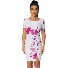 Blot-01  Fitted Knot Split End Bodycon Dress