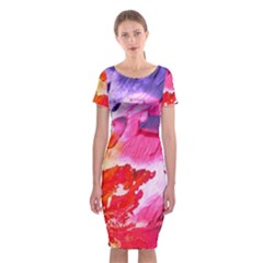 Colorful-100 Classic Short Sleeve Midi Dress