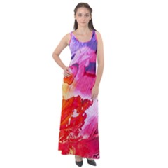 Colorful-100 Sleeveless Velour Maxi Dress