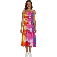 Colorful-100 Sleeveless Shoulder Straps Boho Dress