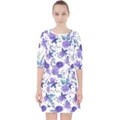 Violet-01 Quarter Sleeve Pocket Dress