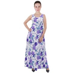 Violet-01 Empire Waist Velour Maxi Dress